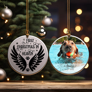 Personalisiertes Hundeschema für das Gedächtnis de Keramik Ornament