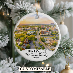 Personalisiertes Huntsville-Ornament, Benutzerdefi Keramik Ornament