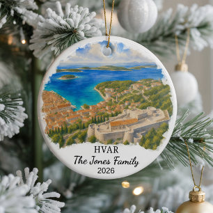 Personalisiertes Hvar-Keramik-Ornament, Benutzerde Keramik Ornament