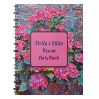 Personalisiertes Hydrangea-Mal-Visionstagebuch 202 Notizblock