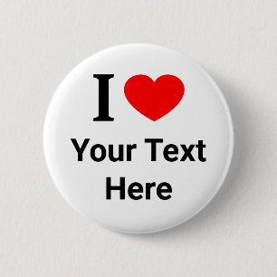 Personalisiertes I ❤️ I LOVE I HEART Button