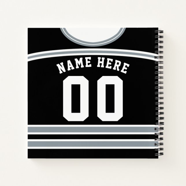 Personalisiertes Ice Hockey Jersey-Template-Notebo Notizbuch (Rückseite)