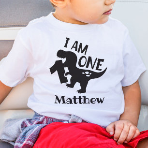 Personalisiertes Ich bin ein Geburtstags-Dinosauri Baby T-shirt