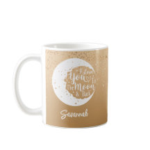 Personalisiertes Ich liebe dich bis zum Mond und z