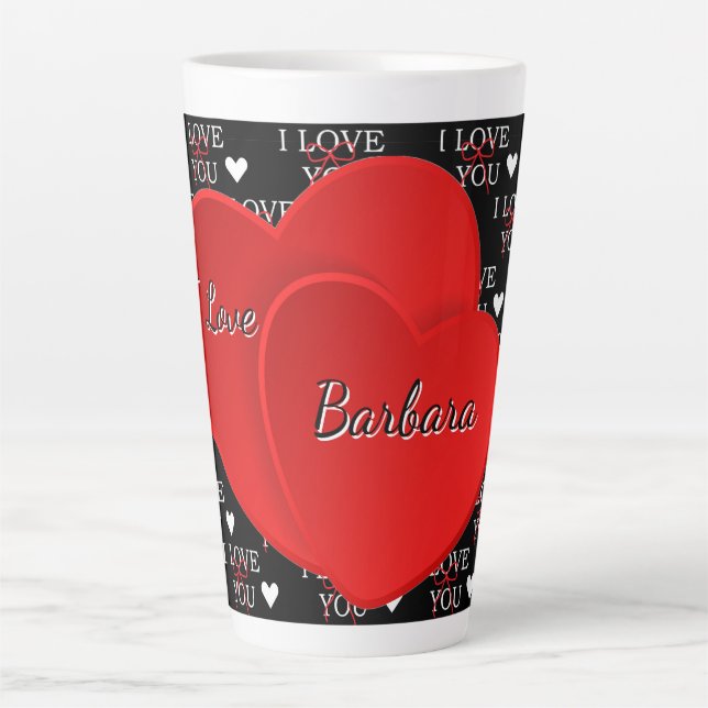 Personalisiertes Ich liebe dich  Milchtasse (Vorderseite)