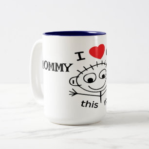 Personalisiertes Ich liebe dich so sehr Zweifarbige Tasse