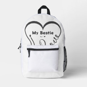 Personalisiertes Ich liebe meine beste Freundin • Bedruckter Rucksack