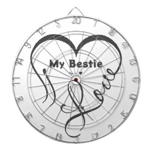 Personalisiertes Ich liebe meine beste Freundin • Dartscheibe