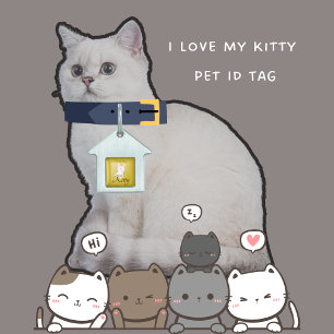 Personalisiertes Ich liebe meine Kitty-Foto Tiermarke