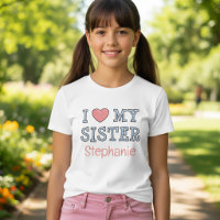Personalisiertes Ich liebe meine Schwester T-Shirt