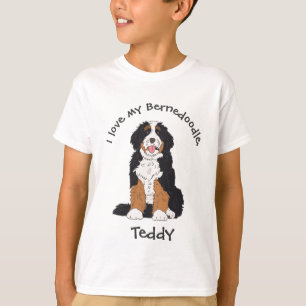 Personalisiertes Ich liebe meinen Bernedoodle benu T-Shirt