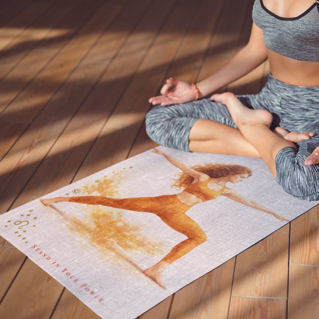 Personalisiertes illustriertes Leo-Sternzeichen-Zi Yogamatte (Von Creator hochgeladen)
