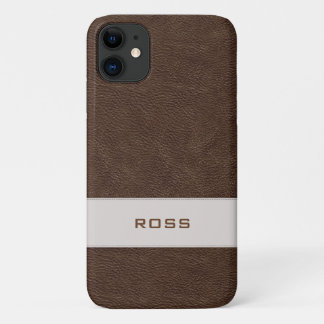 Personalisiertes Imitat-Brown lederner ID™ iPhone Case-Mate iPhone Hülle
