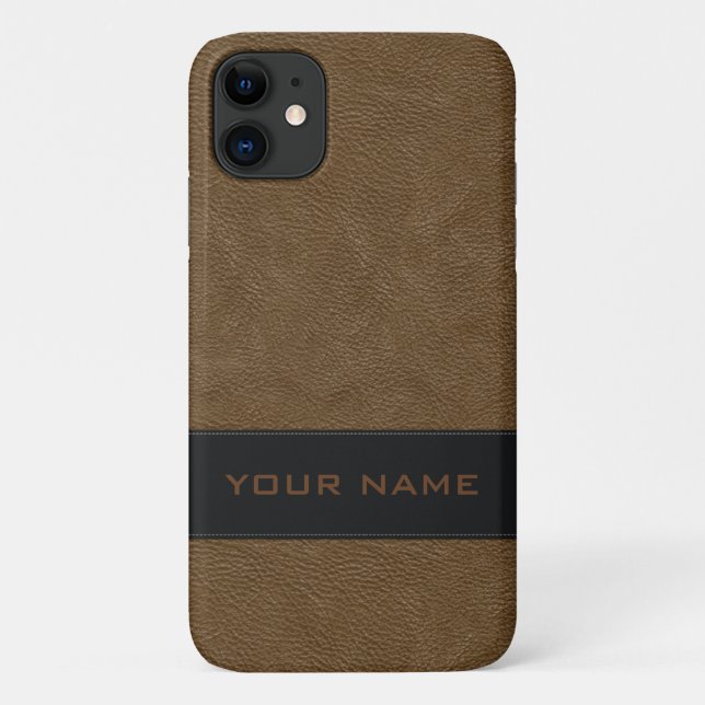 Personalisiertes Imitat-hellbraunes Leder Case-Mate iPhone Hülle (Rückseite)