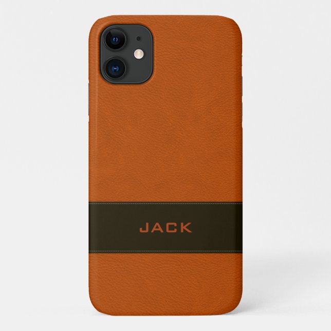 Personalisiertes Imitat-Orangen-Leder Case-Mate iPhone Hülle (Rückseite)