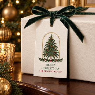 Personalisiertes Immergrün-Familien-Weihnachtsgesc Geschenkanhänger