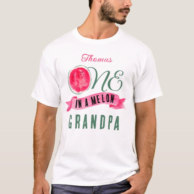 Personalisiertes in einem Melon Großvater T-Shirt (Vorderseite)
