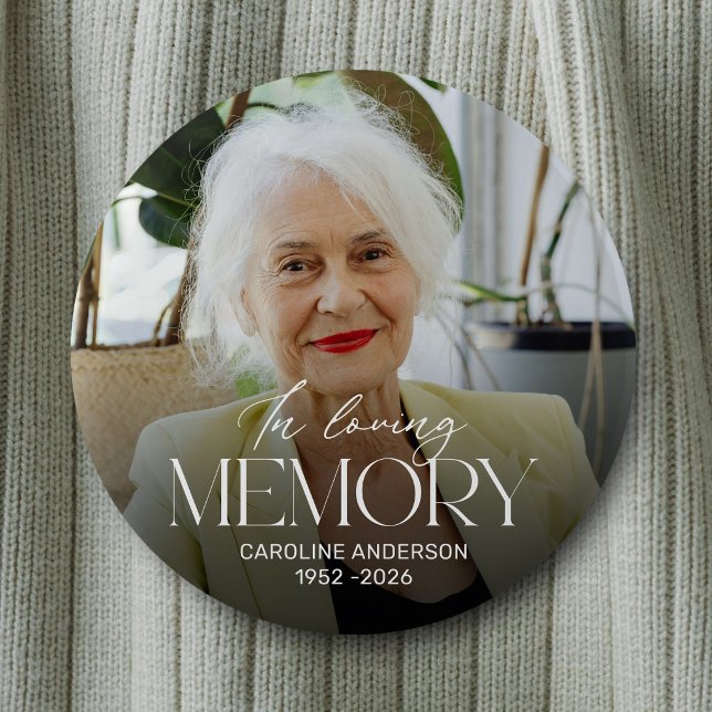 Personalisiertes In Loving Memory Foto-Memorial Button (Von Creator hochgeladen)