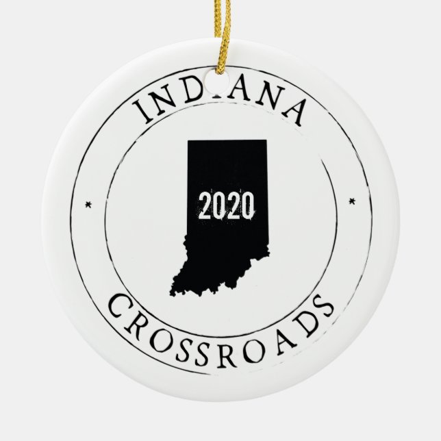 Personalisiertes Indiana-Ornament Keramik Ornament (Vorne)