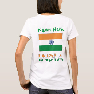 Personalisiertes Indien-Flagge-Geschenk Damen T-Shirt