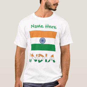 Personalisiertes Indien-Flagge-Geschenk Herren- T-Shirt