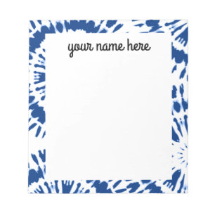 Personalisiertes Indigo-Blau-Tie-Dye-Notizbuch Notizblock