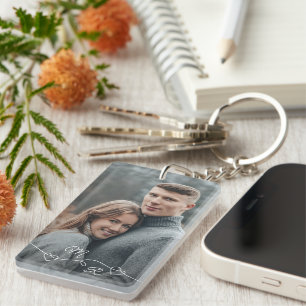 Personalisiertes individuelles Foto und Liebesherz Schlüsselanhänger