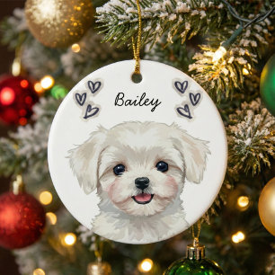 Personalisiertes individuelles Haustier-Foto-Namen Keramik Ornament