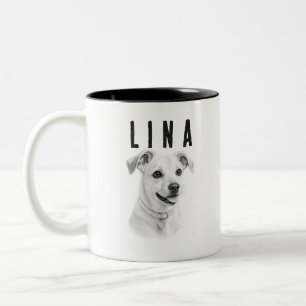 Personalisiertes individuelles Haustierporträt Zweifarbige Tasse