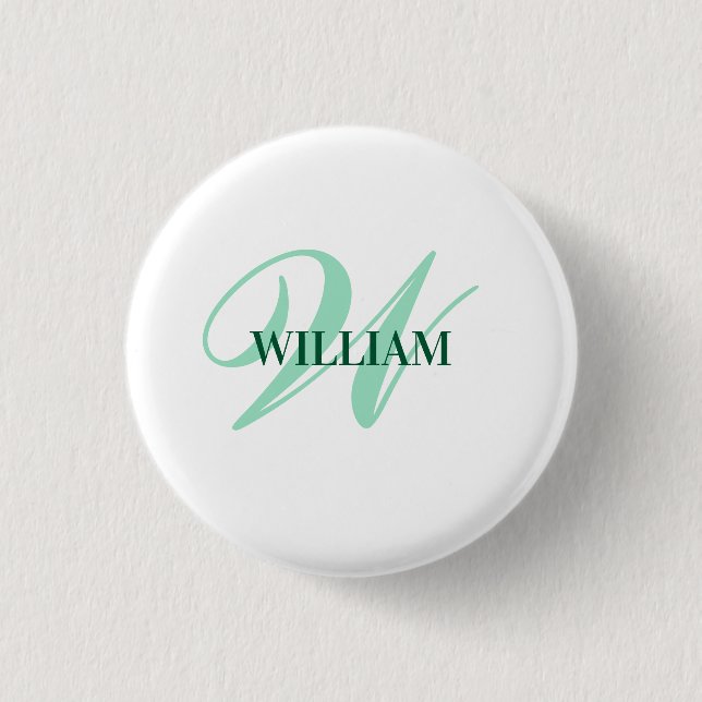 Personalisiertes individuelles Monogramm  Button (Vorderseite)
