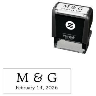 Personalisiertes individuelles Monogramm und Datum Permastempel