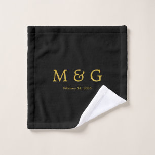 Personalisiertes individuelles Monogramm und Datum Waschlappen