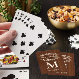 Personalisiertes individuelles rustikales Holzkorn Spielkarten