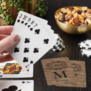 Personalisiertes individuelles rustikales Holzkorn Spielkarten