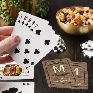 Personalisiertes individuelles rustikales Holzkorn Spielkarten