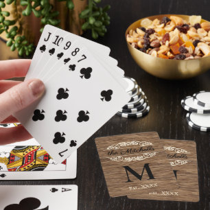 Personalisiertes individuelles rustikales Holzkorn Spielkarten