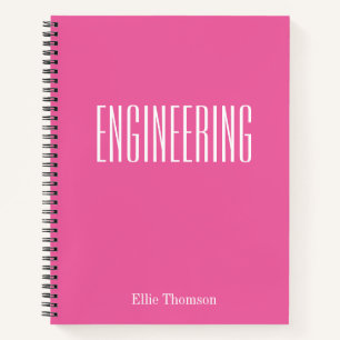 Personalisiertes Ingenieur-Graphenpapier Rosa Name Notizbuch