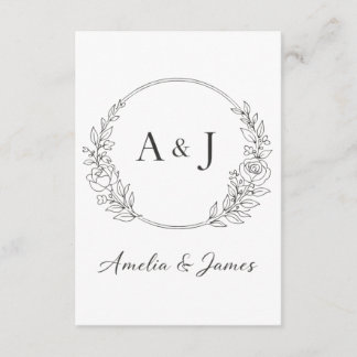 Personalisiertes Initialen-Design Begleitkarte
