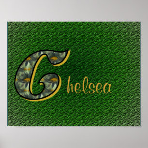 Personalisiertes Initialen-Monogramm C mit Gänsebl Poster