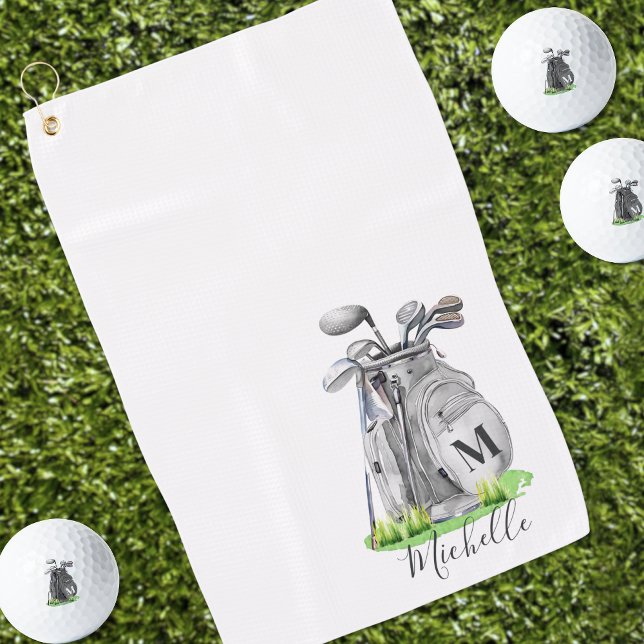 Personalisiertes Initialen-Name-Monogramm Golfhandtuch (Initial Name Monogram Golf Towel)