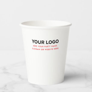 Personalisiertes Inline-Logo und Text Pappbecher
