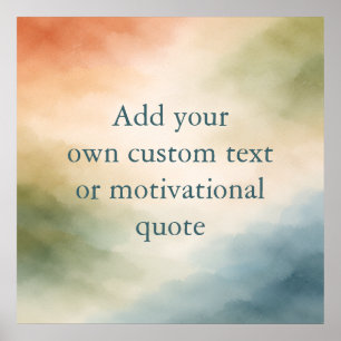 Personalisiertes Inspirationszitat – Wasserfarbe Poster