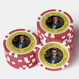 Personalisiertes, inspirierendes Foto Goldener Geb Pokerchips