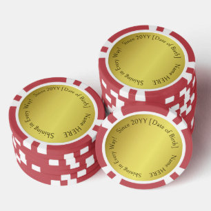 Personalisiertes, inspirierendes Foto zum Geburtst Pokerchips