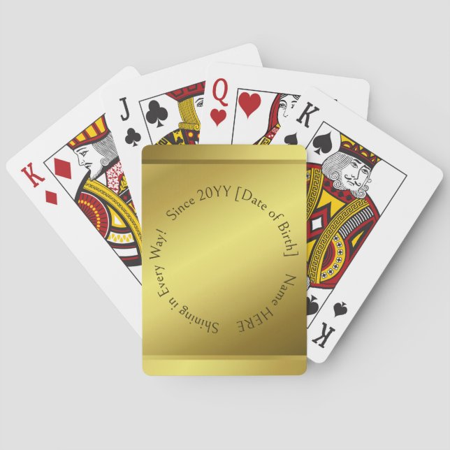 Personalisiertes, inspirierendes Foto zum Geburtst Spielkarten (Rückseite)