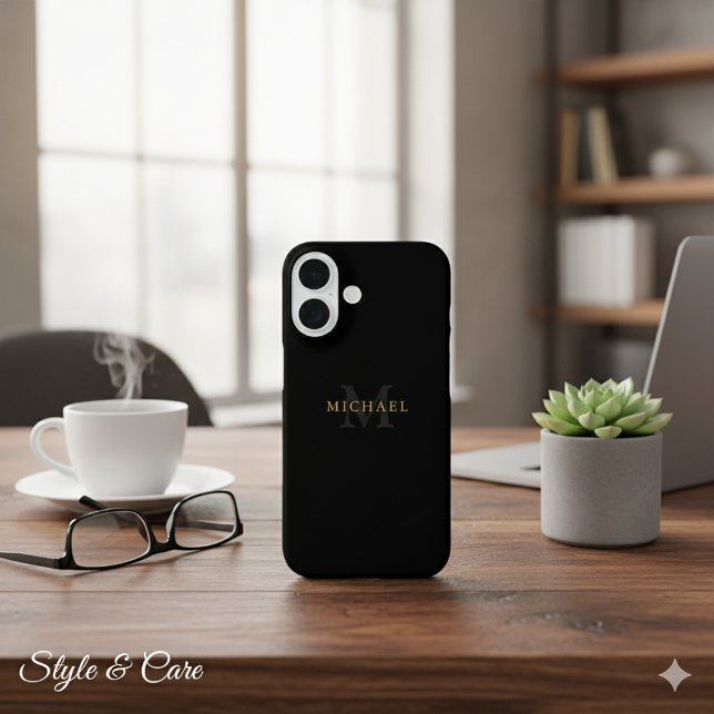 Personalisiertes iPhone 16 Fall mit Name & Initial Case-Mate iPhone Hülle (Personalized iPhone 16 Case with Name & Initials)