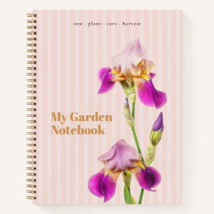 Personalisiertes Iris Cottagecore und Garten Notizbuch