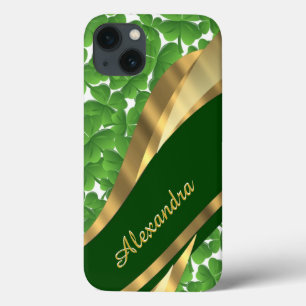 Personalisiertes Irisch-grünes Kleeblatt Case-Mate iPhone Hülle
