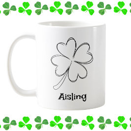 Personalisiertes irisches Kleeblatt Kaffeetasse