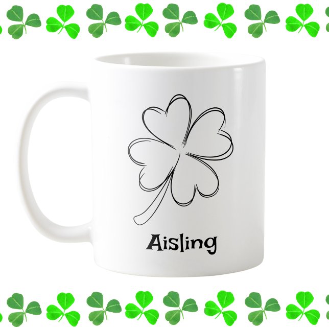 Personalisiertes irisches Kleeblatt Kaffeetasse (Von Creator hochgeladen)